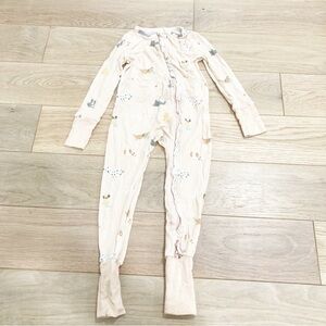 Angel Dear Cream & Light Pink Animal Print Footie